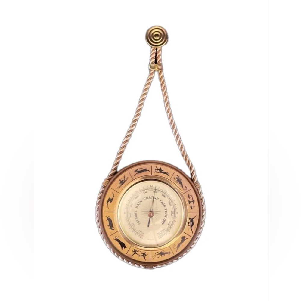 Vintage German Zodiac Barometer, Zodiac Signs Antique Weather Wall Décor